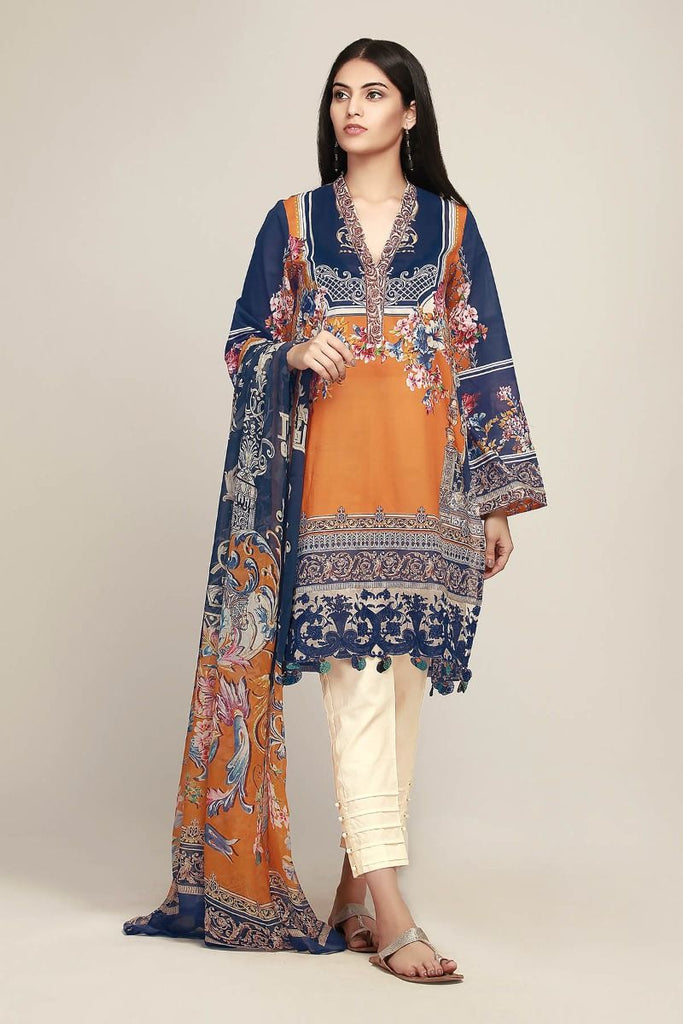 Khaadi The Tale of Spring Lawn Collection 2019 – RD19103 Blue 3Pc