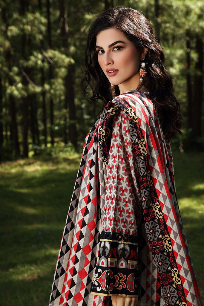 Gul Ahmed Fall/Winter Collection 2021 – 2PC Embroidered Khaddar Suit with Printed Khaddar Dupatta TK-12006
