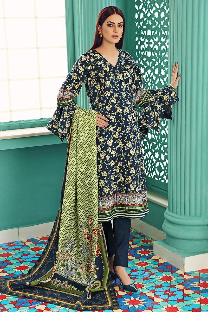 Gul Ahmed Winter Collection 3 PC Twill Linen Suit LT-18 YourLibaas Gul Ahmed Winter Collection 3 PC Twill Linen Suit LT-18 YourLibaas