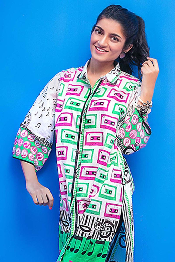 Gul Ahmed YOLO Collection 2018 – Green 1 Pc Printed Lawn Shirt SL-436