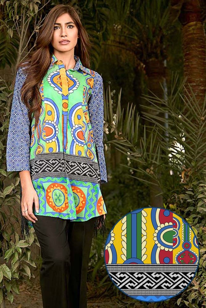 Gul Ahmed YOLO Collection 2018 – Yellow 1 Pc Printed Lawn Shirt SL-452 B