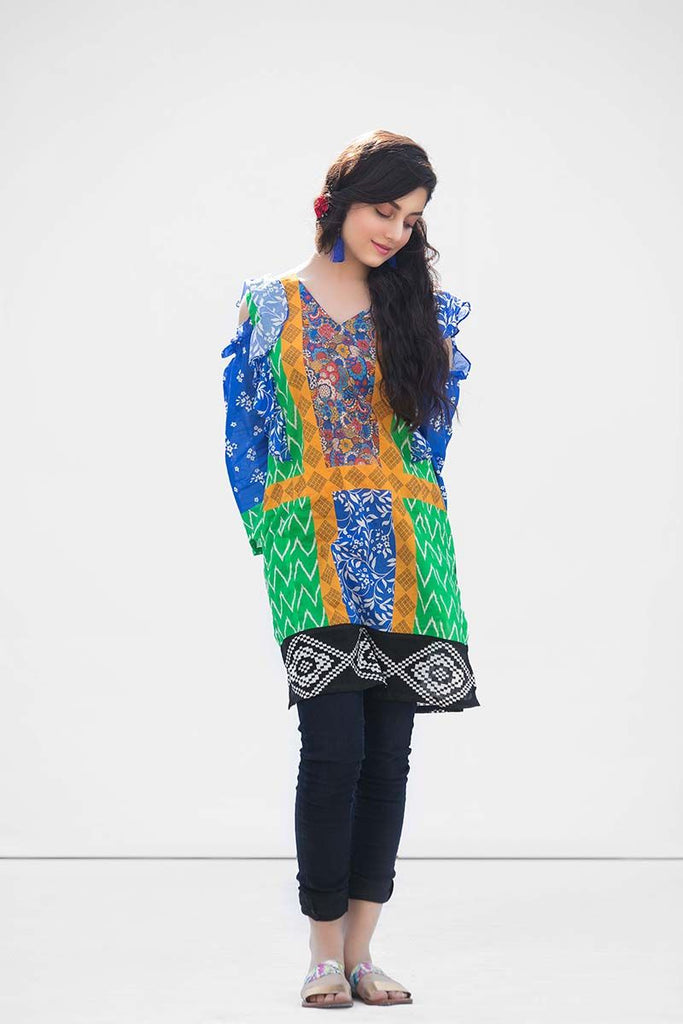 Gul Ahmed YOLO Collection 2018 – Green 1 Pc Printed Lawn Shirt SL-479