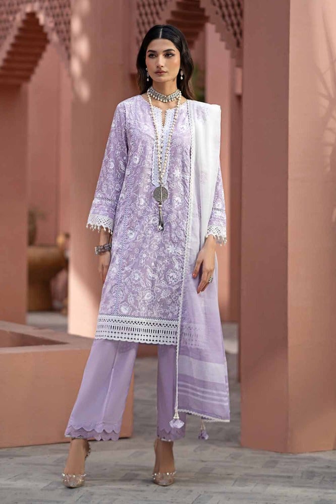 Gul Ahmed Summer Essential 2024 – 3PC Lacquer Printed Embroidered Lawn Suit with Lacquer Printed Paper Cotton Dupatta SP-42015