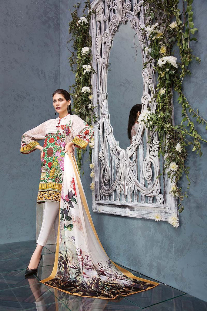 Gul Ahmed Summer Premium Collection 2018 – Light Pink 3 Pc Embroidered Silk SS-170