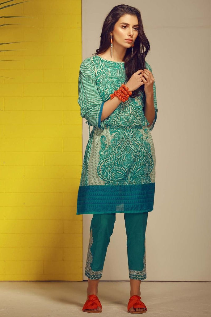 Khaadi Tropical Escape Lawn Collection 2018 – T18110 Green 2Pc