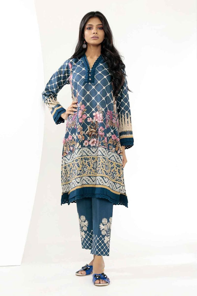 Khaadi Mid Summer Lawn Collection 2018 – T18306 Navy Blue 2Pc