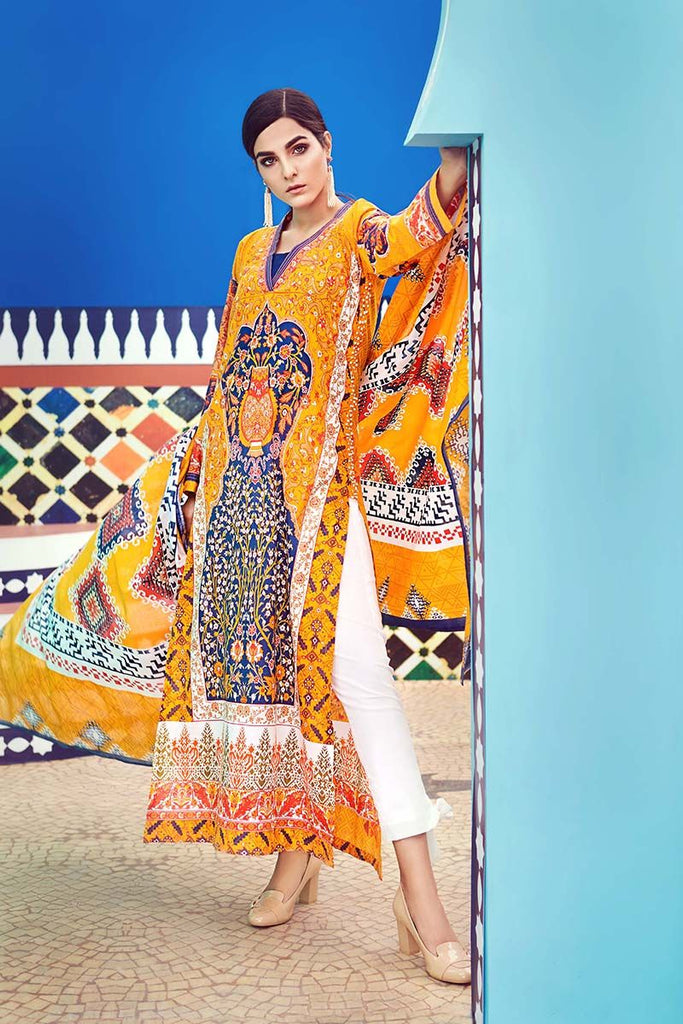 Gul Ahmed Summer Essential Collection 2018 – Mustard 2 Pc Printed Lawn TL-116 B