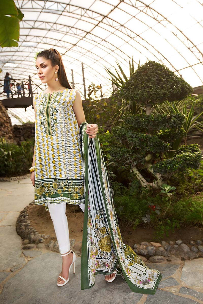 Gul Ahmed Summer Essential Collection 2018 – White 2 Pc Embroidered Lawn TL-118 B