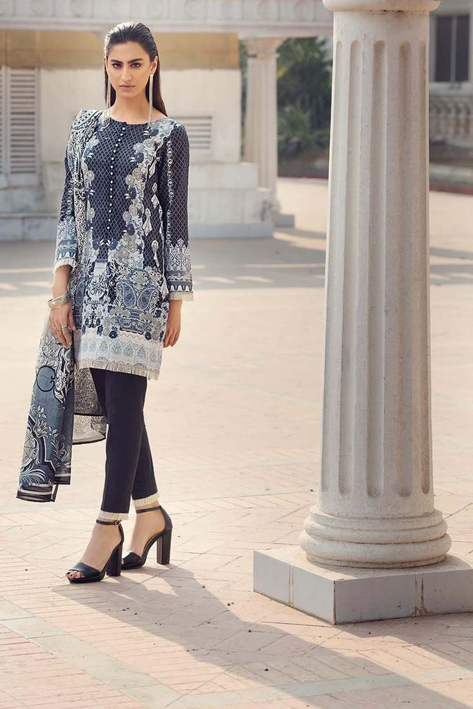 Gul Ahmed Summer Essential Collection 2018 – Navy Blue 2 Pc Printed Lawn TL-119 A