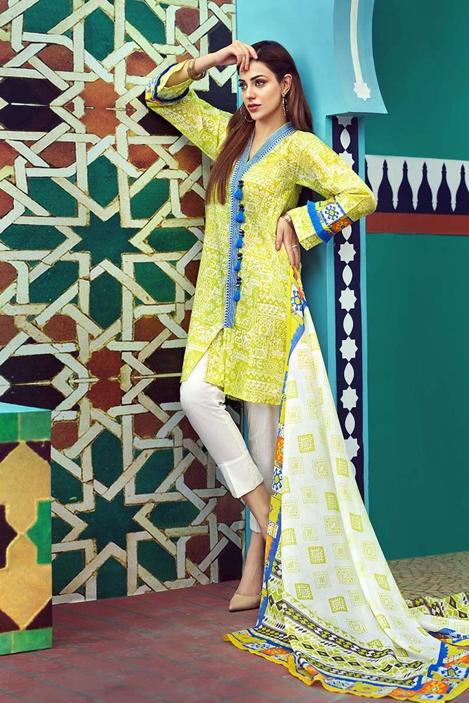 Gul Ahmed Summer Essential Collection 2018 – Yellow 2 Pc Printed Lawn TL-126 B