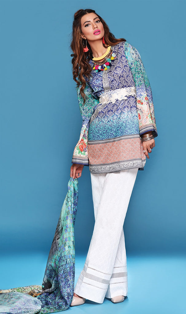 Sapphire Lawn Collection 2016 – Eid Edition –  Monochromatic damask A - YourLibaas
 - 1