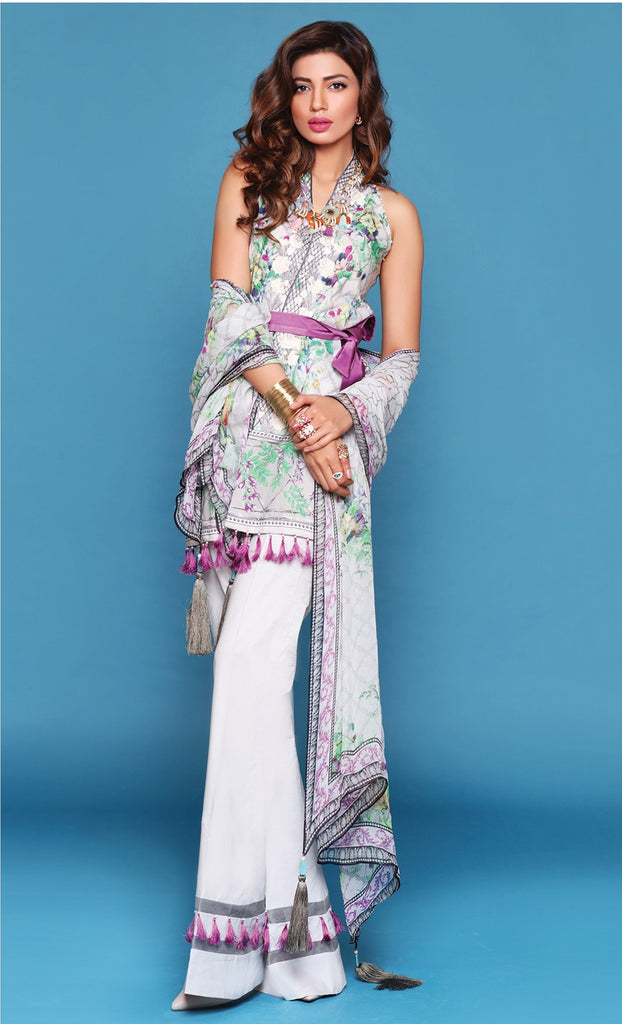 Sapphire Lawn Collection 2016 – Eid Edition –  Mystical Flowers A - YourLibaas
 - 1