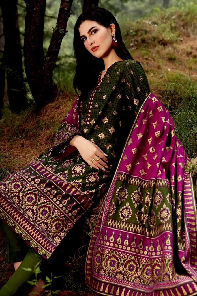 Gul Ahmed Fall/Winter Collection 2021 – 2PC Digital Printed Khaddar Suit TK-12014 A