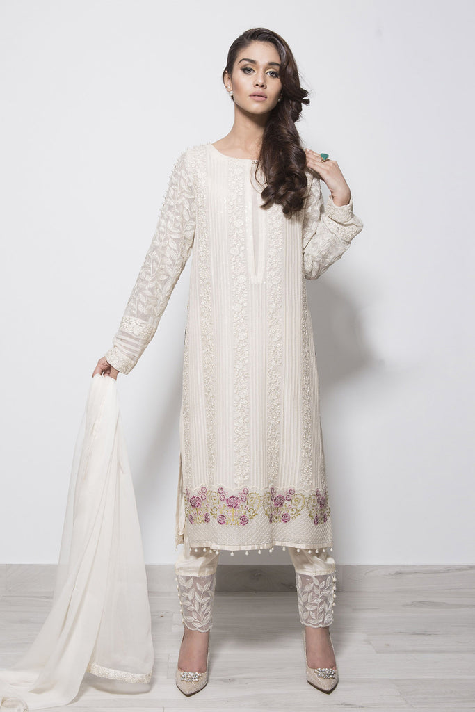 Baroque Luxury Chiffon Embroidered Collection - Pearl Perfect - YourLibaas
 - 1