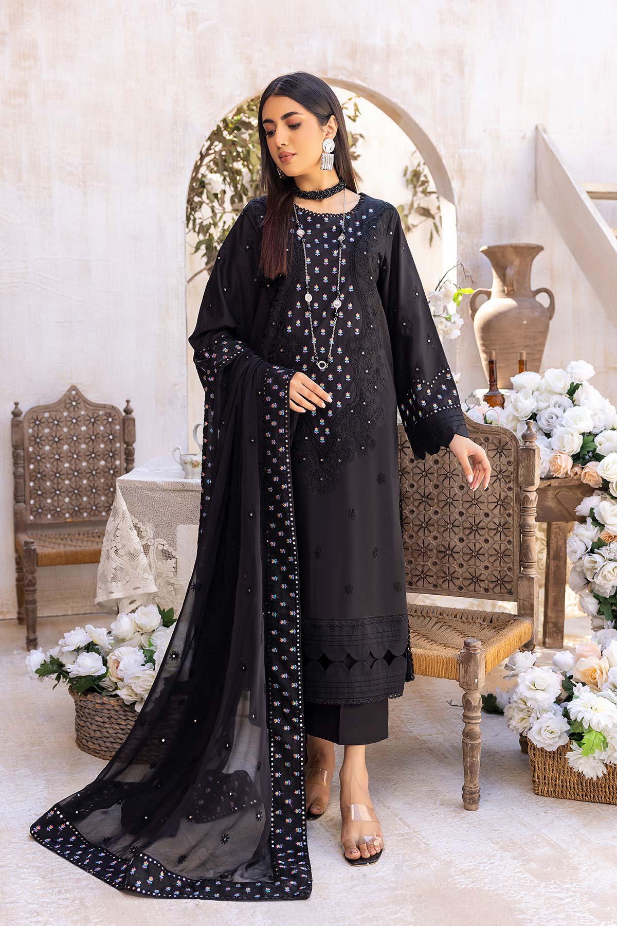 Charizma Reem Premium Embroidered Lawn With Chiffon Dupatta RM23-02 YourLibaas Charizma Reem Premium Embroidered Lawn With Chiffon Dupatta RM23-02 YourLibaas