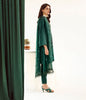 Zellbury Embroidered Shirt Shalwar Dupatta - Green - Khaddar Suit-0302