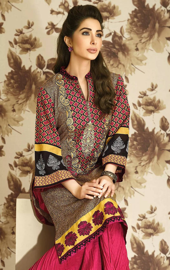 Lala Brocade Embroidered Lawn Kurti – BRK-04 - YourLibaas
