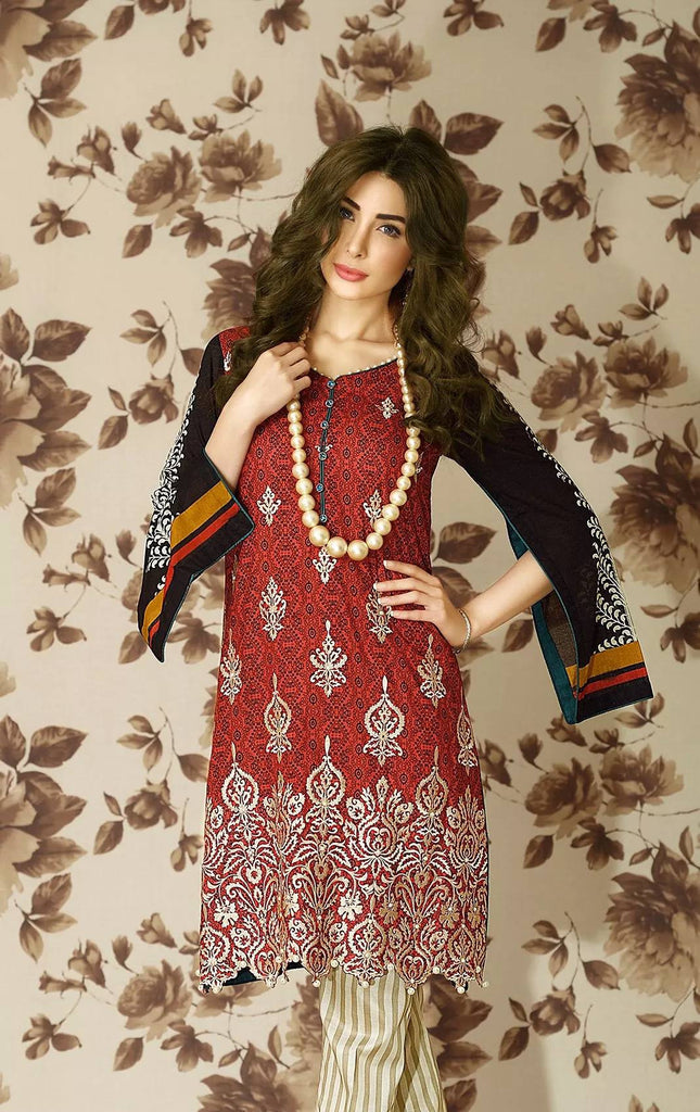 Lala Brocade Embroidered Lawn Kurti – BRK-08 - YourLibaas
