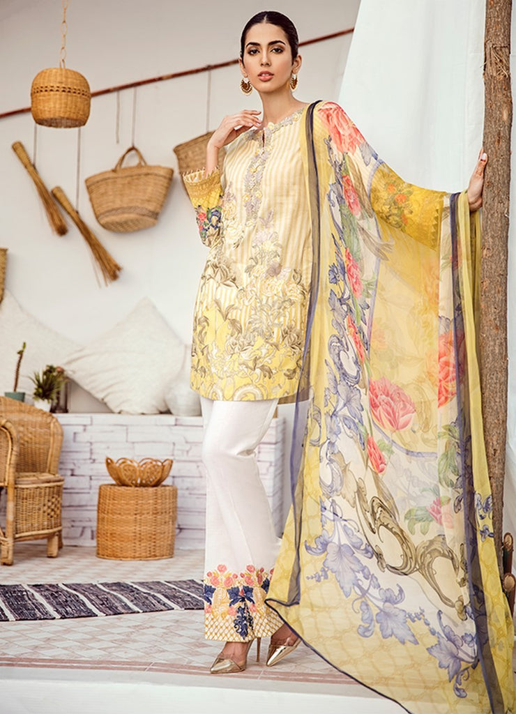 Iznik Chinon Lawn Collection Vol 3 2019 – 04 Pastel Yellow