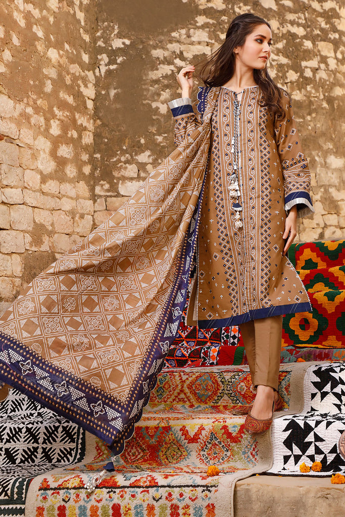 Gul Ahmed Summer Basic Lawn 2021 · 3PC Unstitched Chunri Lawn Suit CL-1199 B