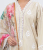 Zellbury Intermix Collection – Embroidered Shirt Shalwar Dupatta - Beige - Cambric Suit-0648 - WUC23E30648