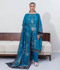 Zellbury Intermix Collection – Embroidered Shirt Shalwar Dupatta - Blue - Cambric Suit-0641 - WUC23E30641