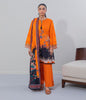 Zellbury Intermix Collection – Embroidered Shirt Dupatta - Orange - Cambric Suit-0612 - WUC23E20612