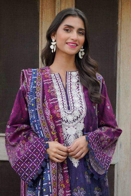 Zellbury Winter Collection  2023 – Embroidered Shirt Shalwar Dupatta - Berry Purple - Khaddar Suit - WUW21E30322