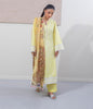 Zellbury Intermix Collection – Embroidered Shirt Shalwar Dupatta - Yellow - Cambric Suit-0647 - WUC23E30647